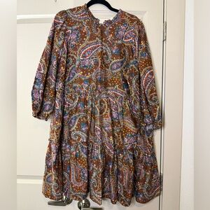 Brown paisley dress